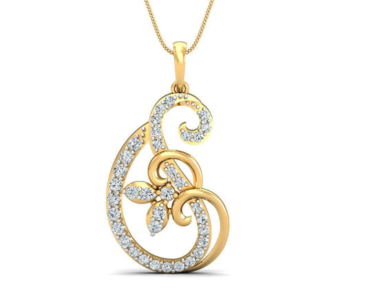 Freya Round Brilliant Diamond Pendant - Jewelslane