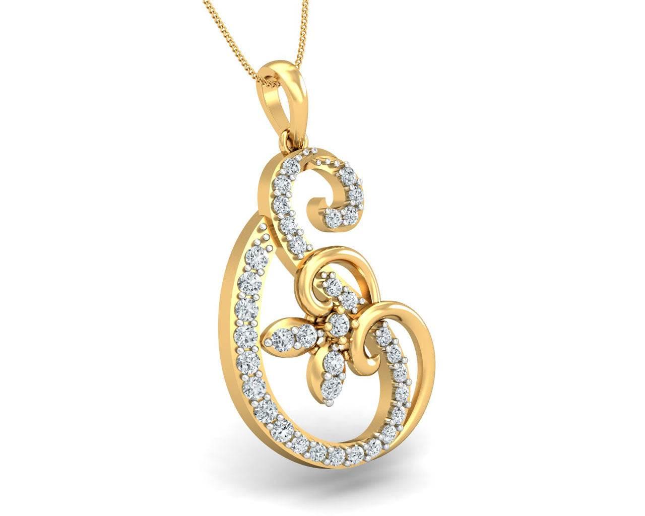 Freya Round Brilliant Diamond Pendant - Jewelslane