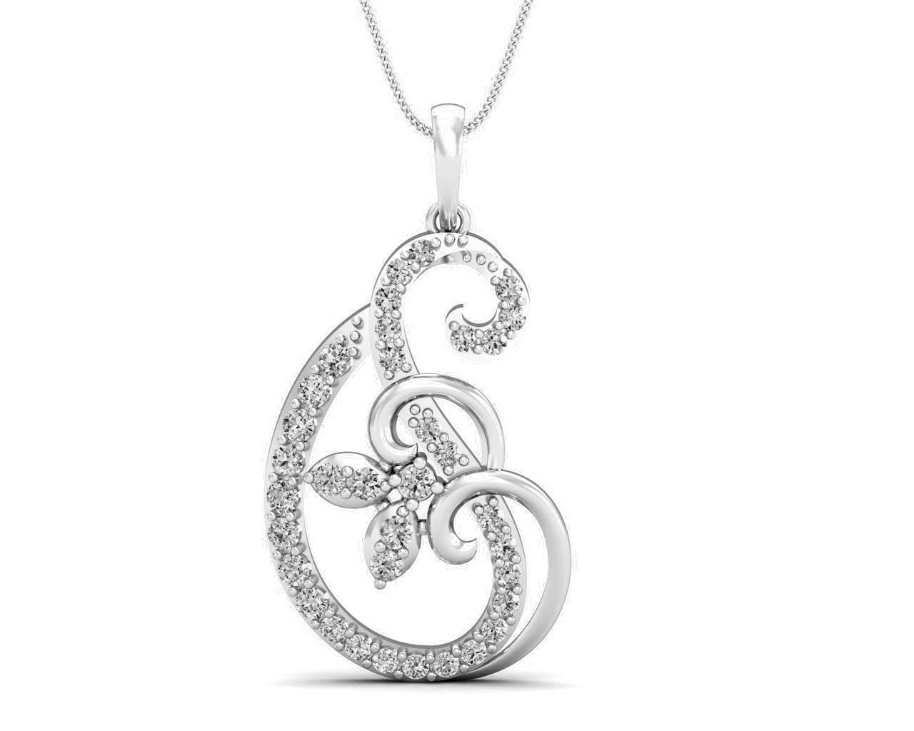 Freya Round Brilliant Diamond Pendant - Jewelslane