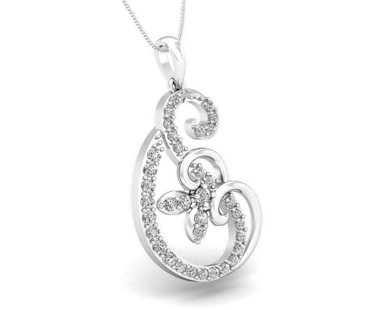 Freya Round Brilliant Diamond Pendant - Jewelslane