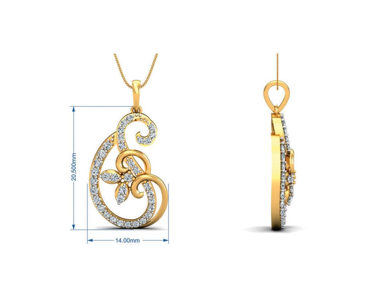 Freya Round Brilliant Diamond Pendant - Jewelslane