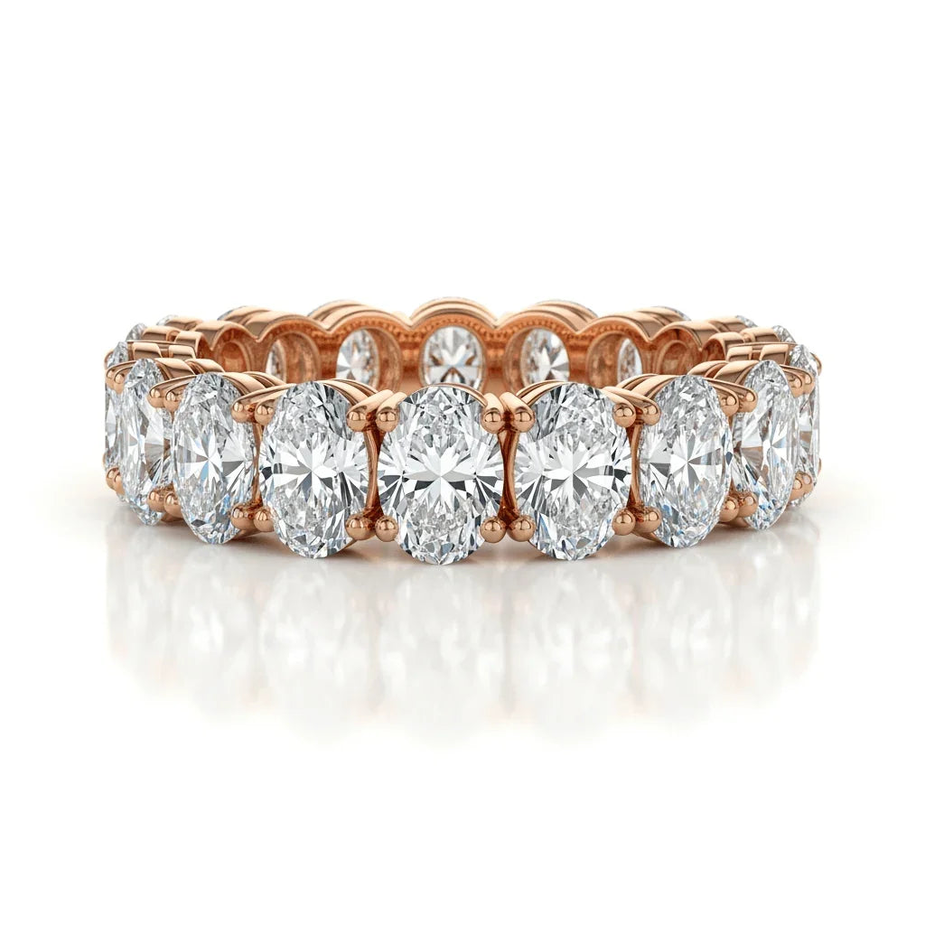 Oval Shape Diamonds Eternity Band In Gold - Jewelslane