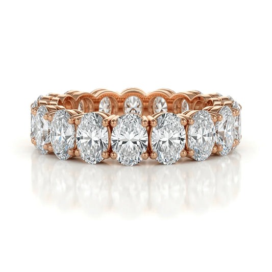 Oval Shape Diamonds Eternity Band In Gold - Jewelslane