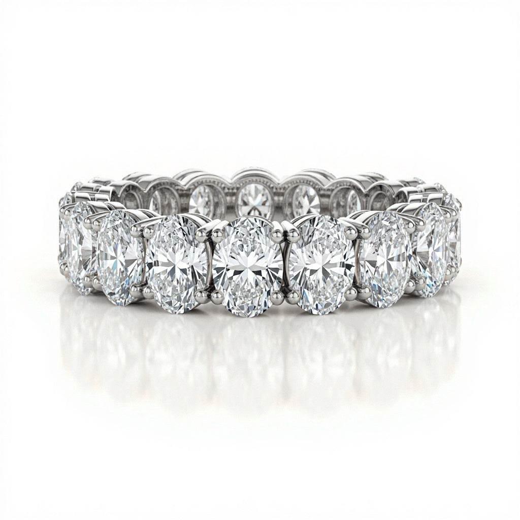 Oval Shape Diamonds Eternity Band In Gold - Jewelslane