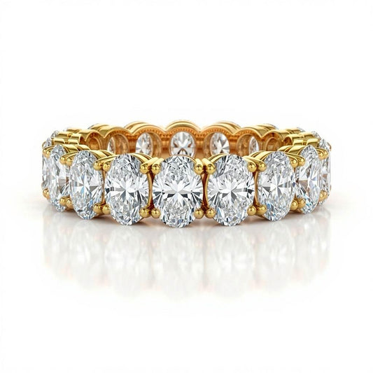 Oval Shape Diamonds Eternity Band In Gold - Jewelslane