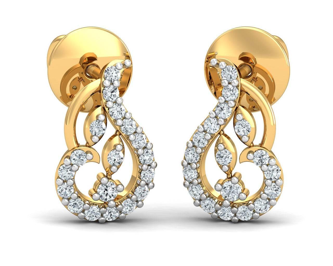 Gail Round Brilliant Diamond Earrings - Jewelslane