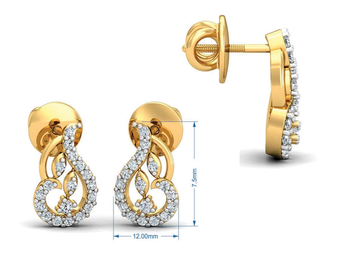 Gail Round Brilliant Diamond Earrings - Jewelslane