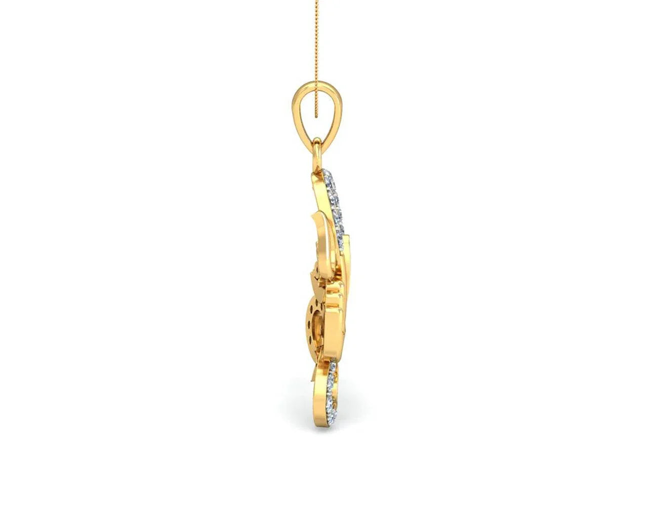 Ganesh Diamond Pendant in 14k gold - Jewelslane