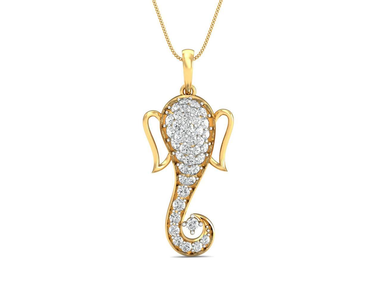Ganesh Divine depiction pendant in gold - Jewelslane