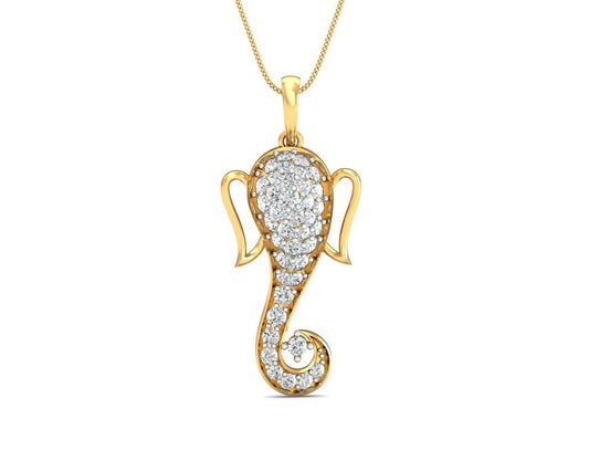 Ganesh Divine depiction pendant in gold - Jewelslane