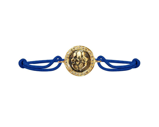 Ganesh Bracelet in Gold with Diamonds - Jewelslane
