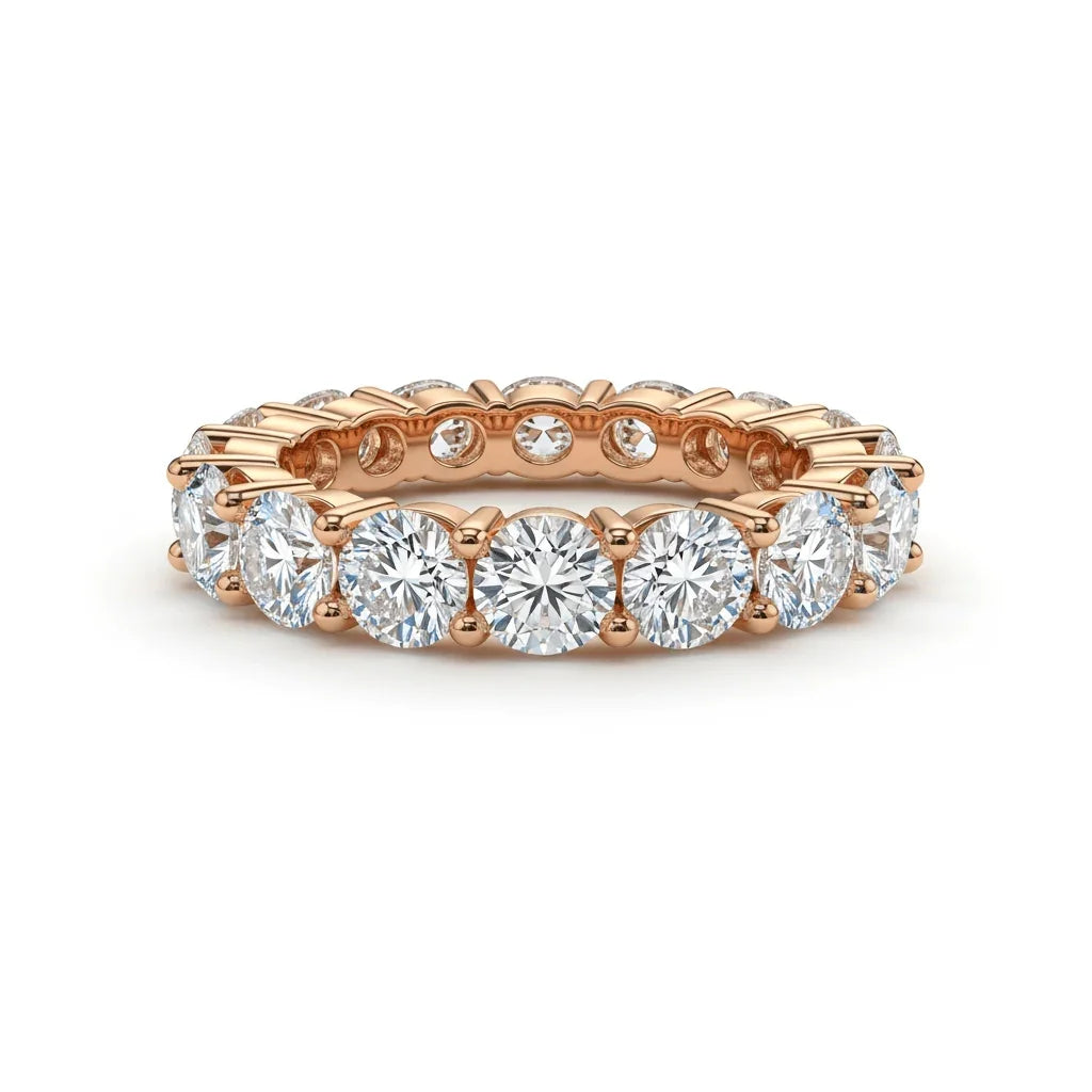 Gema Round Brilliant cut Diamonds Eternity Band - Jewelslane