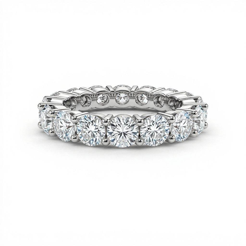 Gema Round Brilliant cut Diamonds Eternity Band - Jewelslane