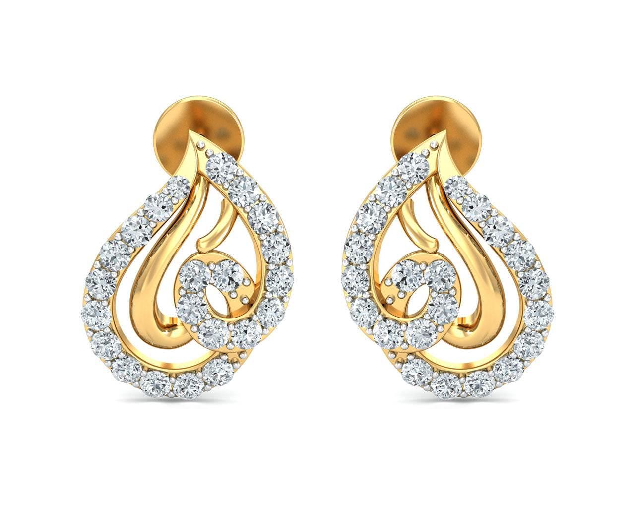 Genn Diamond Earrings In Gold - Jewelslane