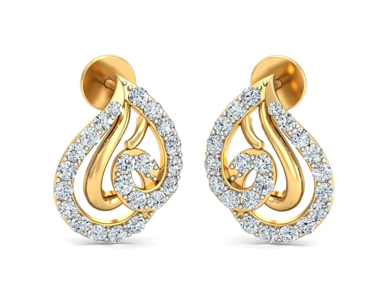 Genn Diamond Earrings In Gold - Jewelslane