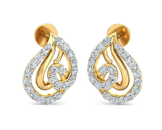 Genn Diamond Earrings In Gold - Jewelslane