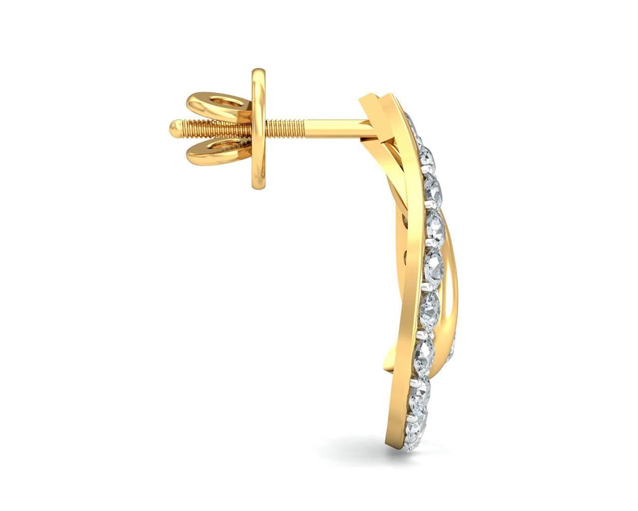 Genn Diamond Earrings In Gold - Jewelslane