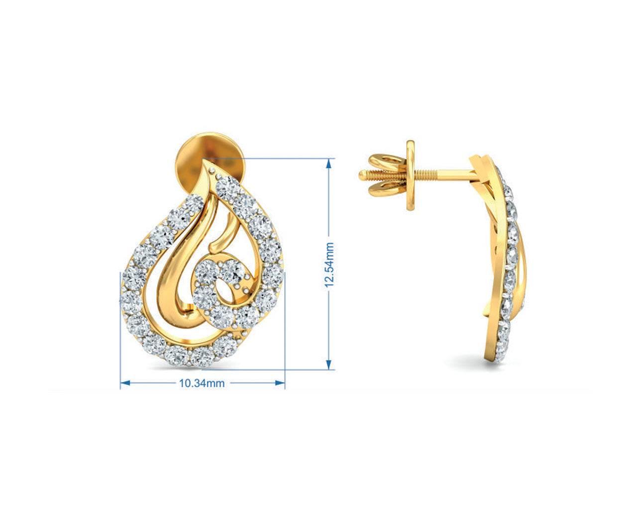 Genn Diamond Earrings In Gold - Jewelslane