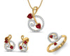 Gia Pink Tourmaline & Diamond Pendant Set - Jewelslane