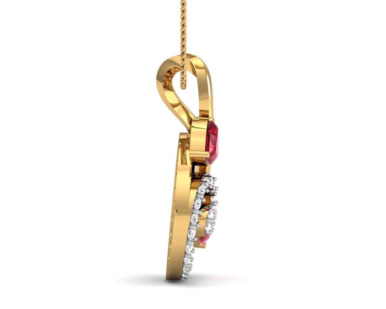 Gia Tourmaline & Diamond Pendant - Jewelslane