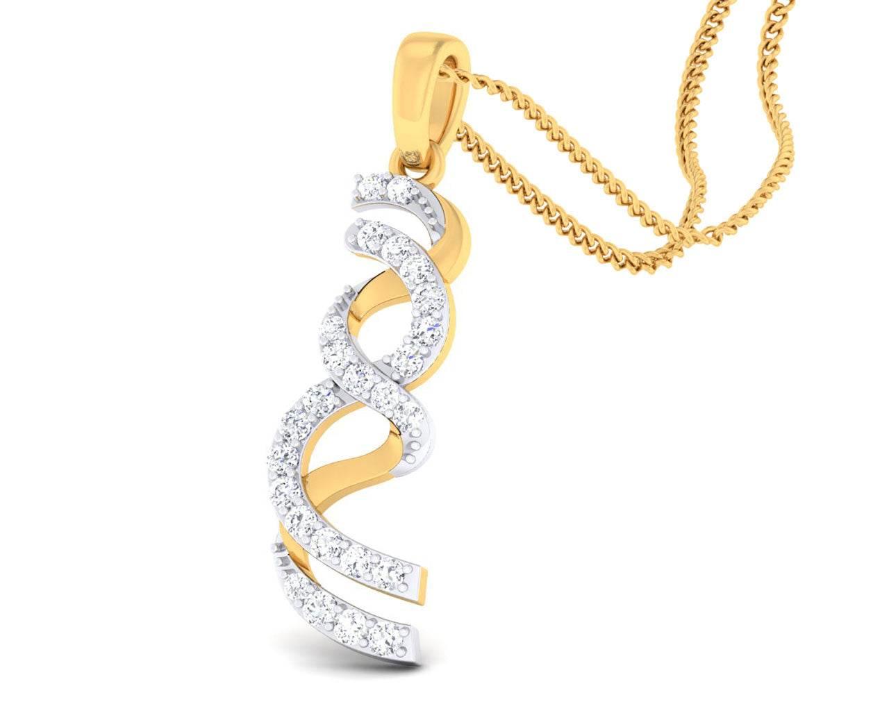 Gila Round Brilliant Diamond Pendant in Gold - Jewelslane