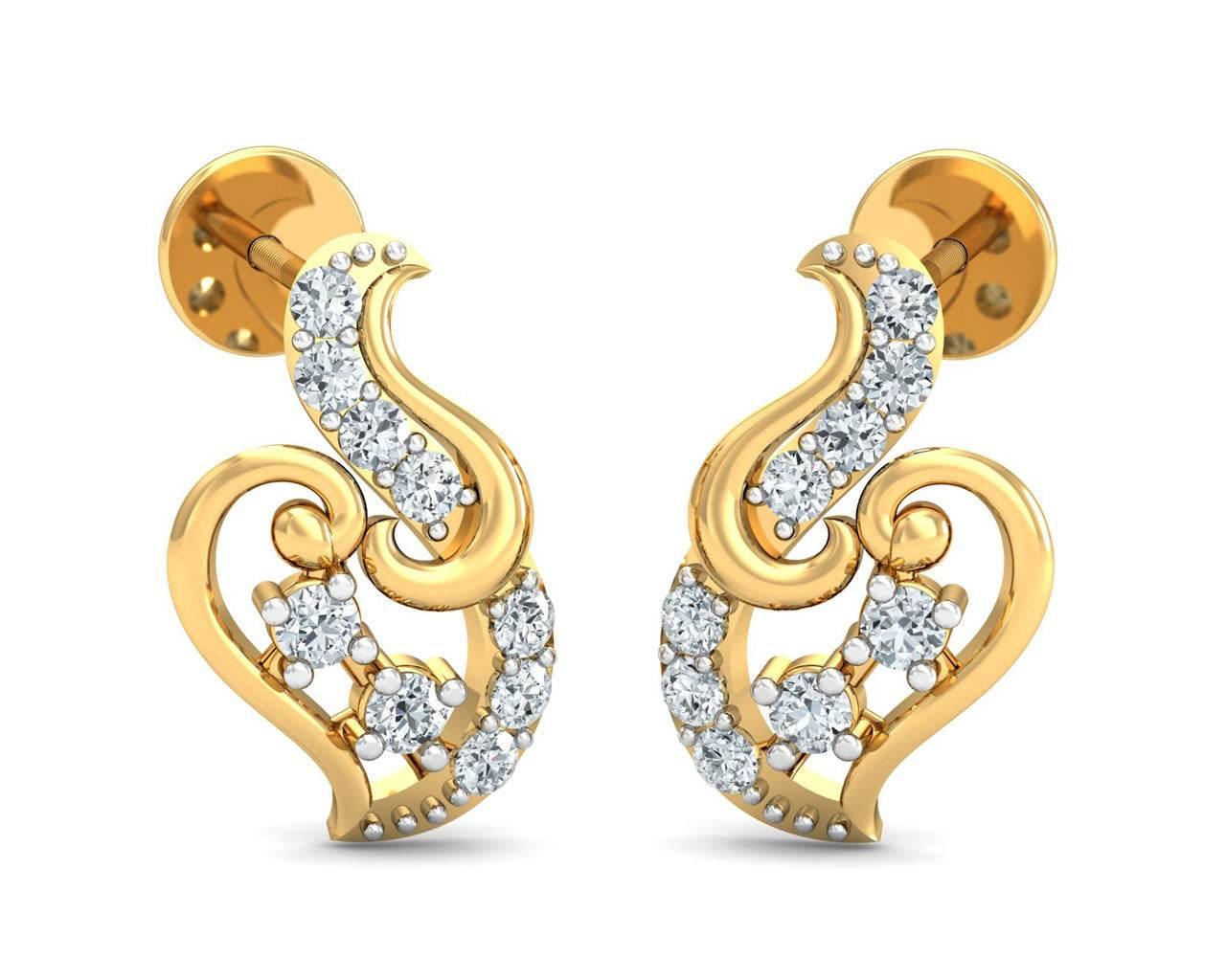 Gini Brilliant Cut Diamond Earrings - Jewelslane