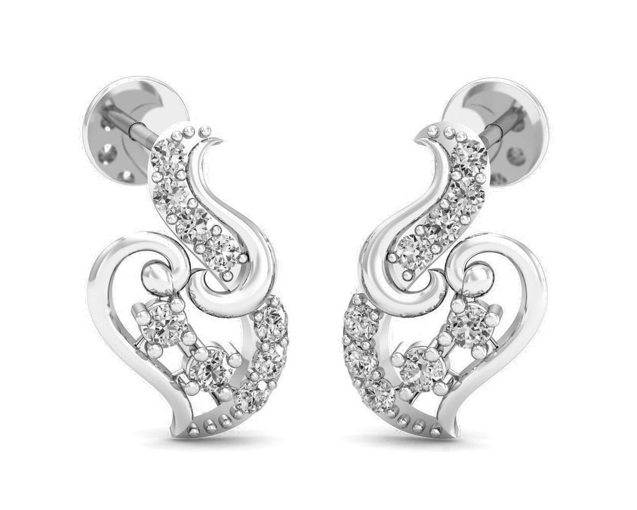 Gini Brilliant Cut Diamond Earrings - Jewelslane