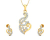 Gini Round Brilliant Cut Diamond Pendant Set - Jewelslane