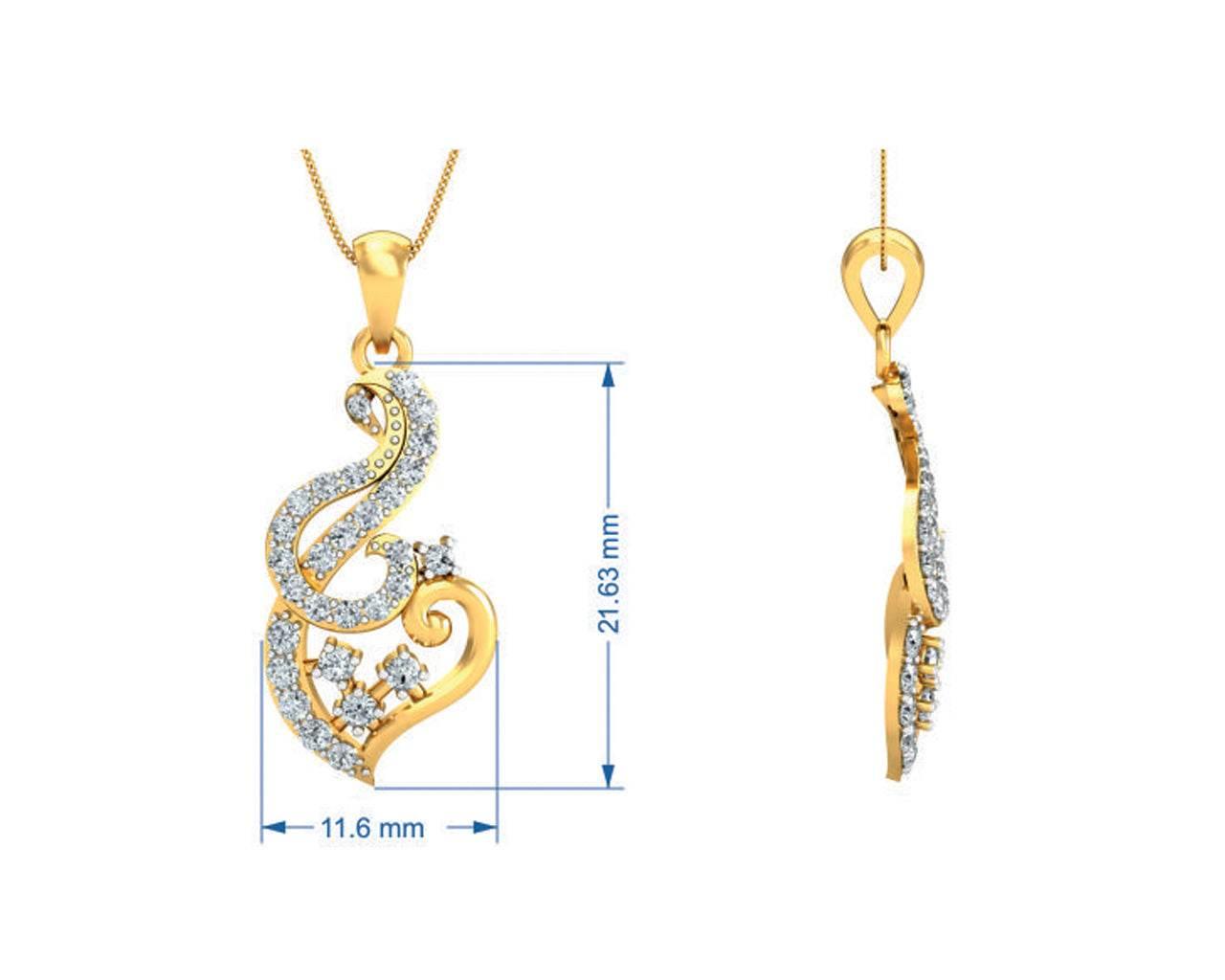 Gini Round Brilliant Cut Diamond Pendant Set - Jewelslane