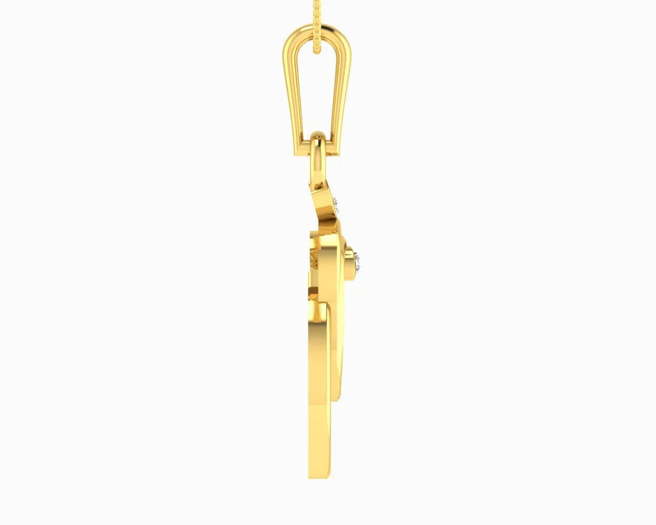 Gold Ganesh pendant with diamonds - Jewelslane