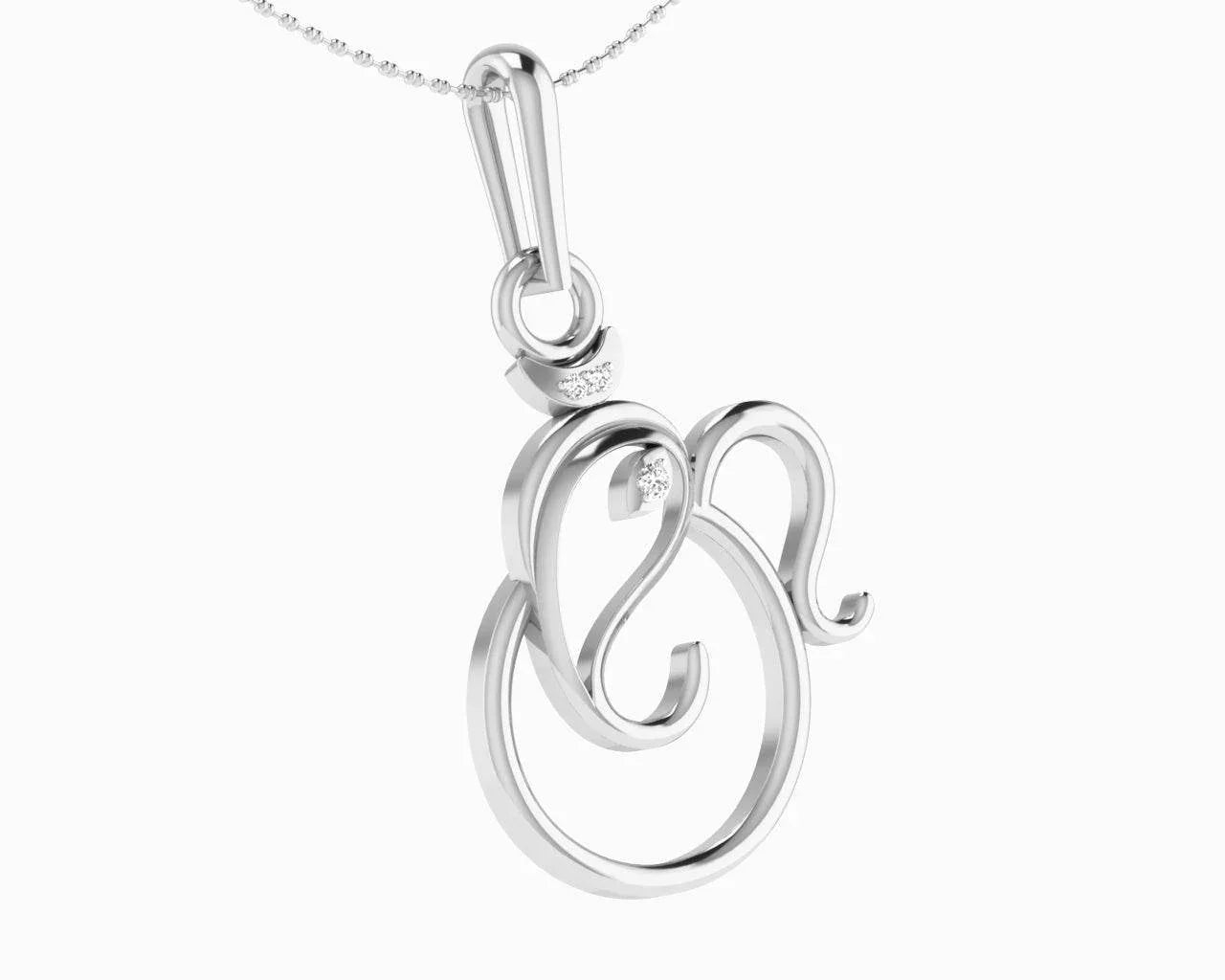 Gold Ganesh pendant with diamonds - Jewelslane