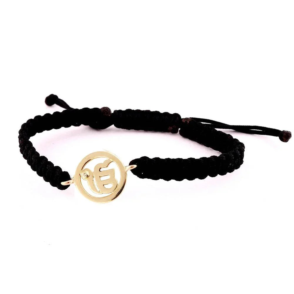 Ik Onkaar Single Diamond Bracelet 14k - Jewelslane