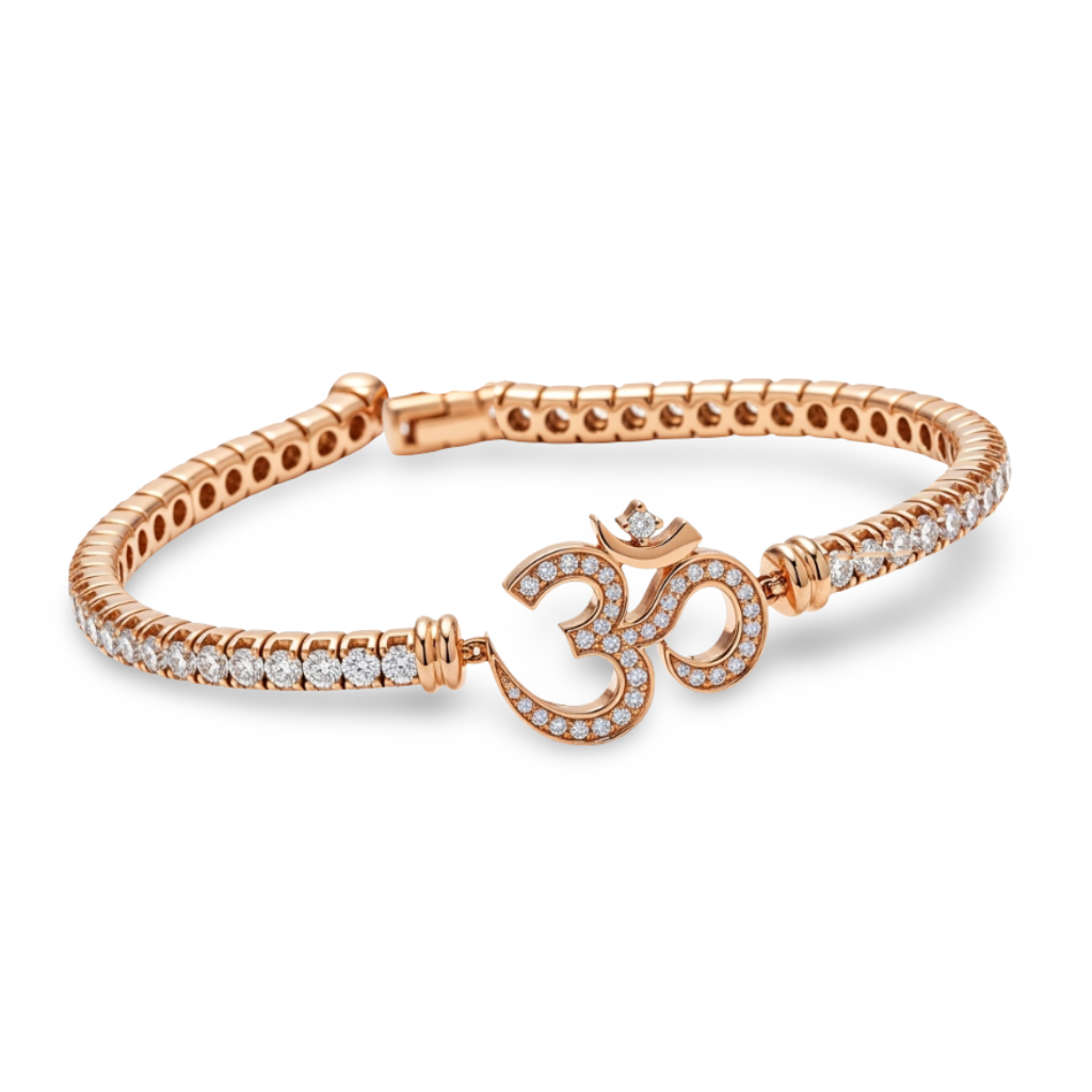 Om Tennis Bracelet in Gold with Lab Diamonds - Jewelslane