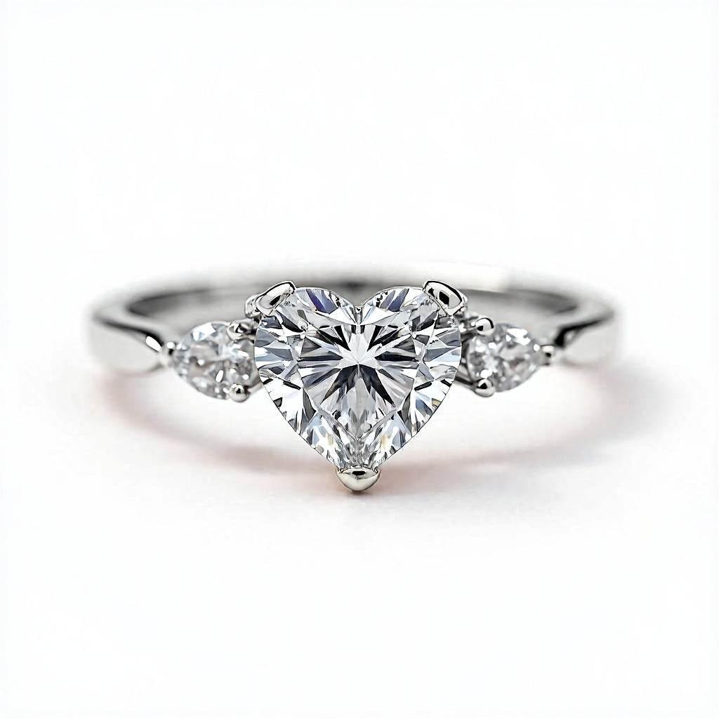 Gracy Heart Shape Lab Diamond Solitaire Ring - Jewelslane