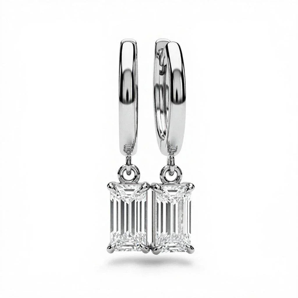 Grisha Emerald Cut Lab grown diamond earrings - Jewelslane