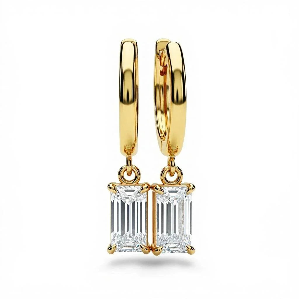 Grisha Emerald Cut Lab grown diamond earrings - Jewelslane