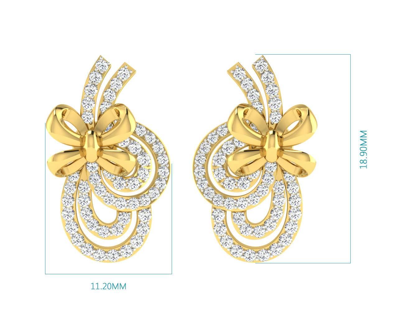 Hali Diamond Earrings in Gold - Jewelslane