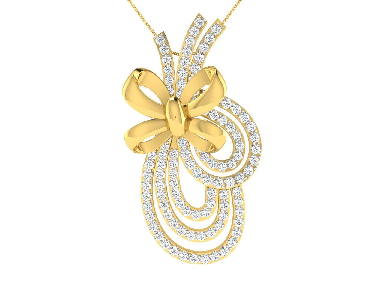 Hali Diamond Pendant In Gold - Jewelslane