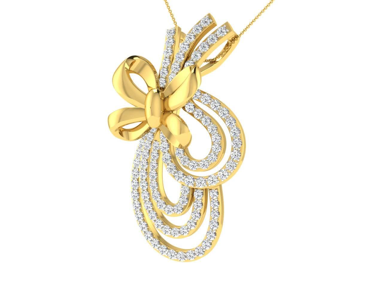 Hali Diamond Pendant In Gold - Jewelslane