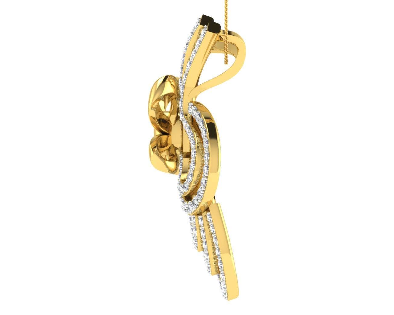 Hali Diamond Pendant In Gold - Jewelslane