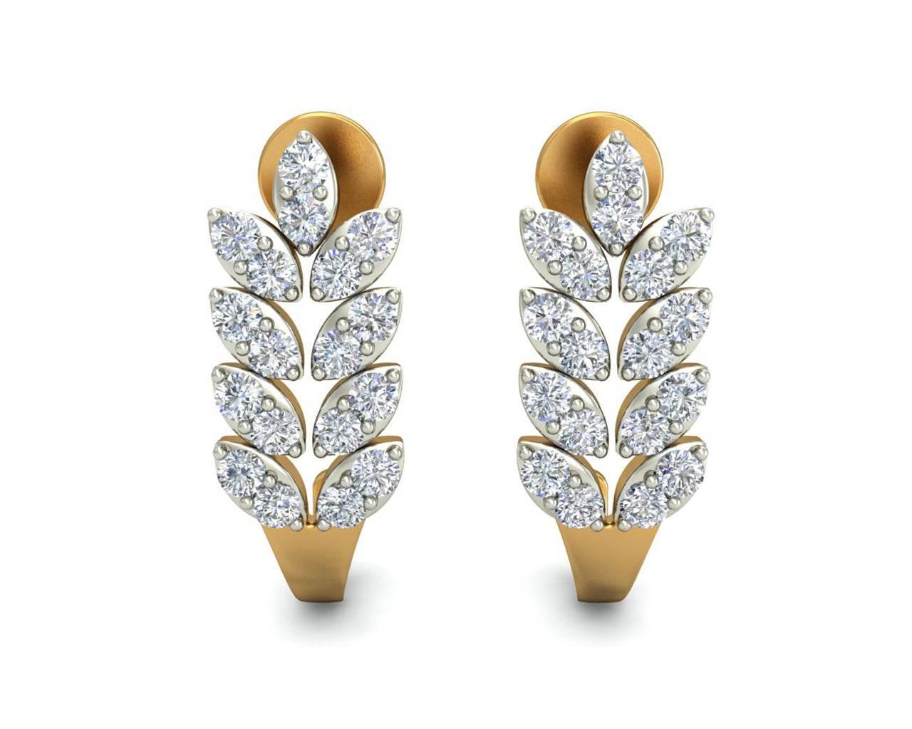 Hayley Diamond Hoop earrings in Gold - Jewelslane