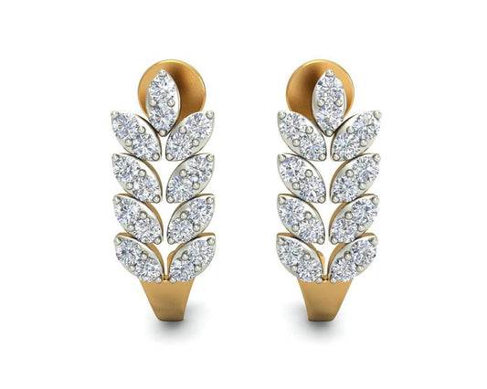 Hayley Diamond Hoop earrings in Gold - Jewelslane