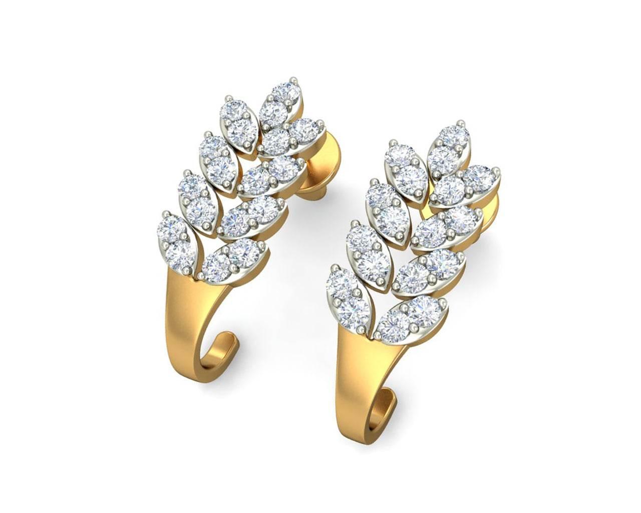 Hayley Diamond Hoop earrings in Gold - Jewelslane