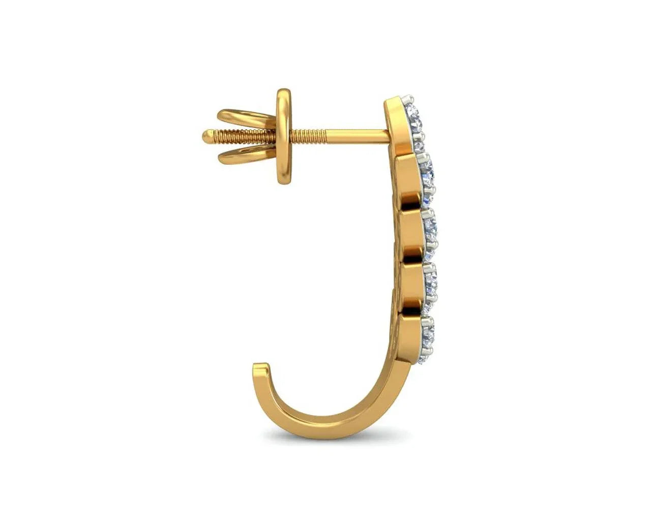 Hayley Diamond Hoop earrings in Gold - Jewelslane