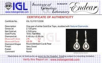 Pear Shape Diamond Danglers - Jewelslane