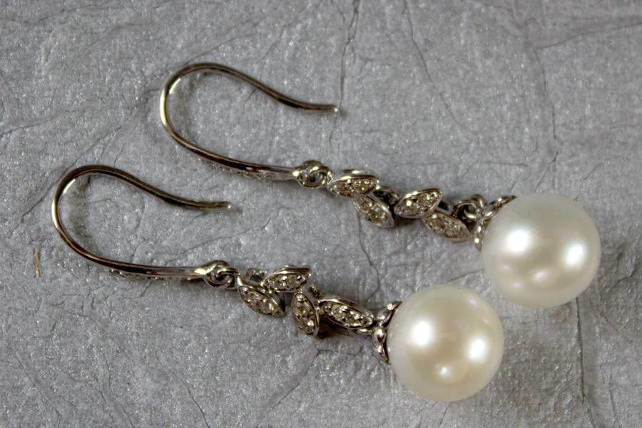 Pearl Drops with Diamonds - Jewelslane