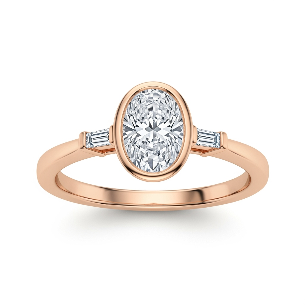 Iana oval shape Lab grown Diamond solitaire ring - Jewelslane