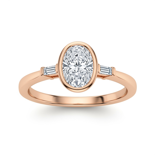 Iana oval shape Lab grown Diamond solitaire ring - Jewelslane