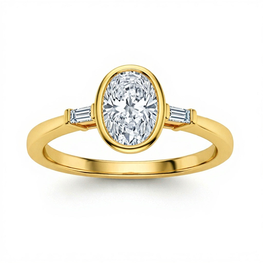 Iana oval shape Lab grown Diamond solitaire ring - Jewelslane