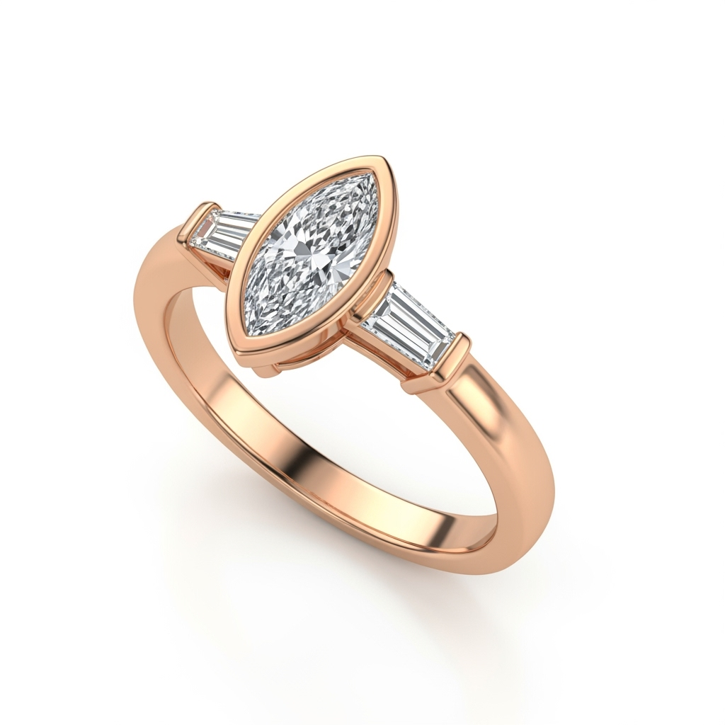 Iara Marquise Shape Lab grown Diamond Solitaire Ring - Jewelslane